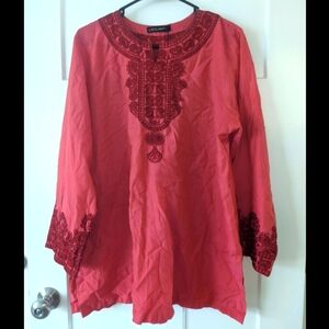Embroidered Blouse Tunic L